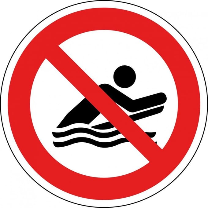 Verboden te bodyboarden bord - kunststof - P063 100 mm