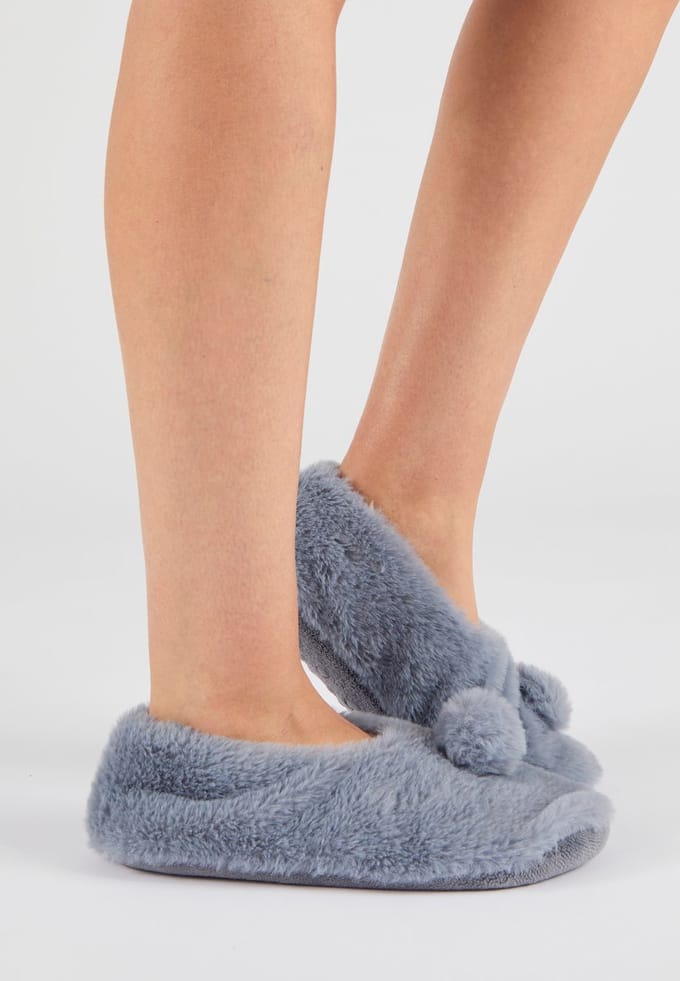 Damart - Zacht gebreide pantoffels Thermolactyl - Dames - Grijs - 36/38