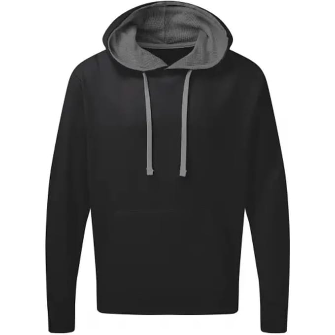 Contrast Hooded Sweatshirt Heren SG Collectie Zwart/Grijs Maat 4XL