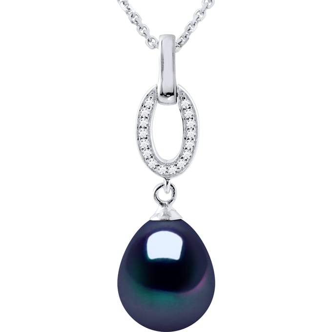 SHUTTLE zoetwater parel sieraden 9-10mm Black 925