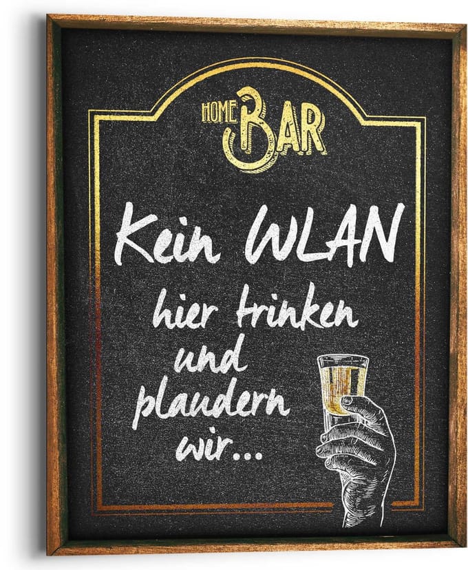 Schilderij Kein WLAN - 50 x 40 - Hout - REINDERS