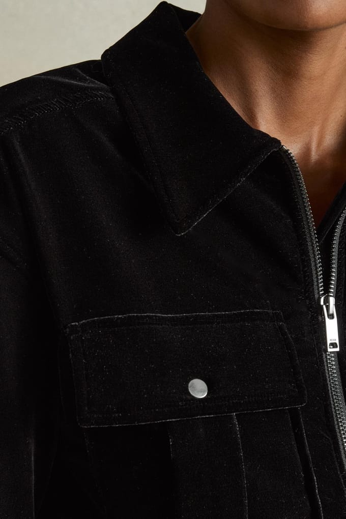 Reiss Velvet Jumpsuit Black Größe: 8 | Jumpsuits Outlet | Damen | Schwarz