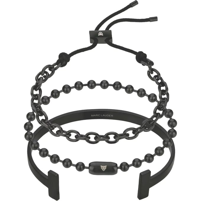 Echte leren/roestvrijstalen armband Marc Lauder