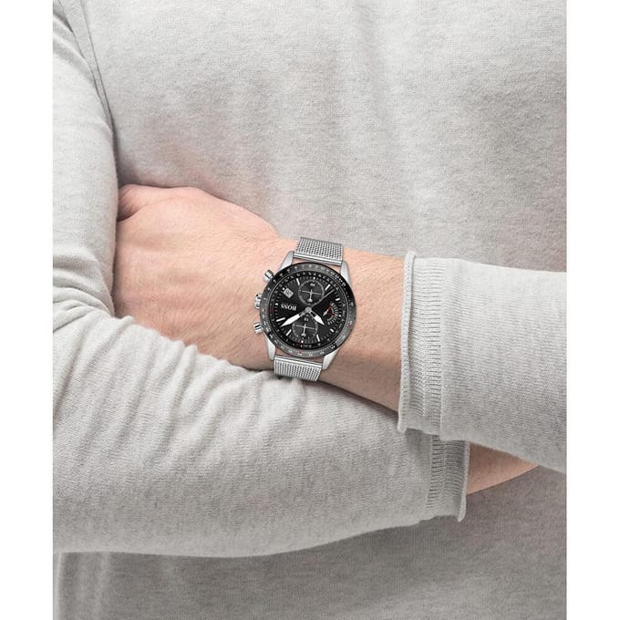 Montre Chronographe Hugo Boss 1513886 Édition Pilote pour Homme 44 argenté