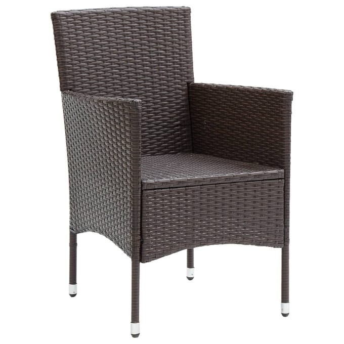 vidaXL - Tuinstoelen - 4 - st - poly - rattan - bruin