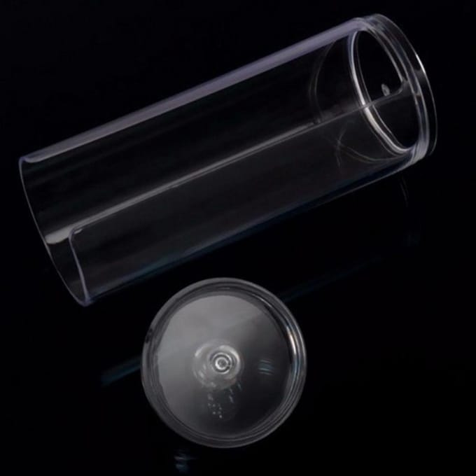 Transparante Ronde Plastic Container Wattenstaafjeshouder Make-up Cosmetica Opberg Organizer Doos white