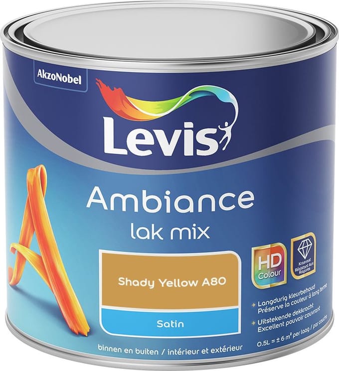 Levis - Ambiance Lak Satin Mix - Shady Yellow A80 - Mengverf - 0,5 L