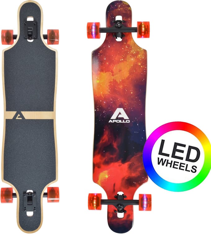 Apollo Twin Tip DT Longboard Redshift - LED Wheels