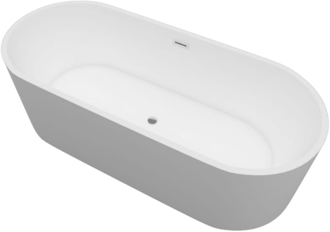 ALONI Bauci Solid Vrijstaand Bad – Wit – 167-170x70x52 cm