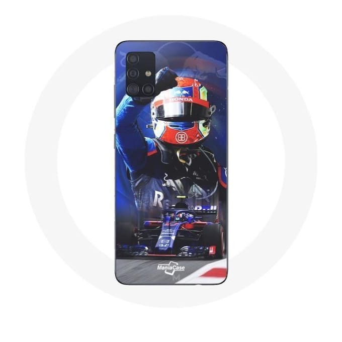 Coque pour Samsung Galaxy A71 Formule 1 Pierre Gasly Pilote automobile F1 Rouge Bleu
