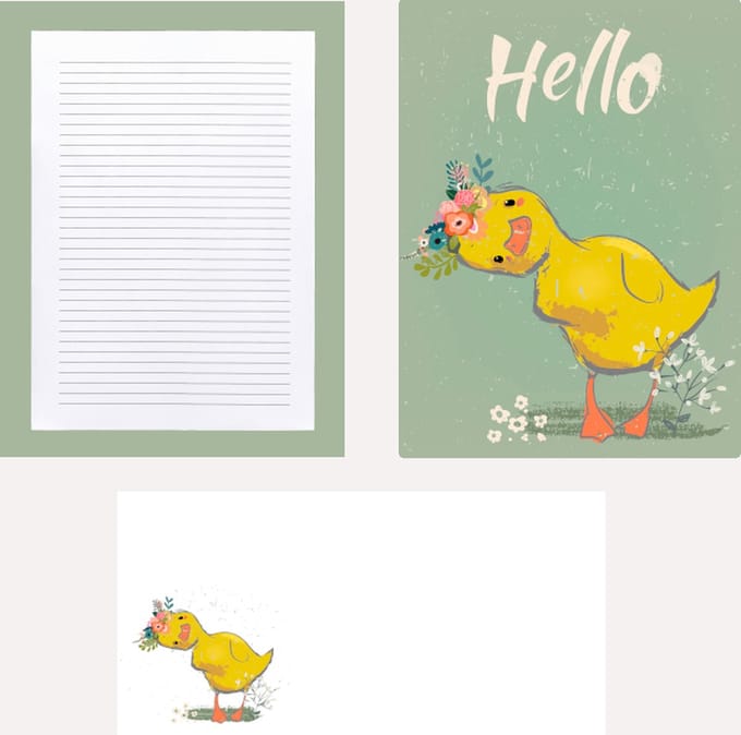 briefpapier en enveloppen Eend A4