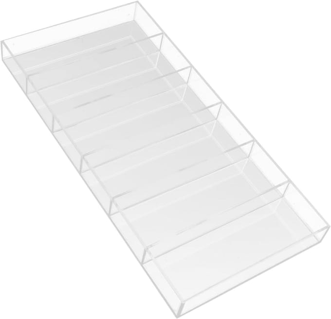 Brillen Organizer - Opbergvak Display - Netjes Opbergen - Zes Vakken - 36.5 cm Lengte - Transparant