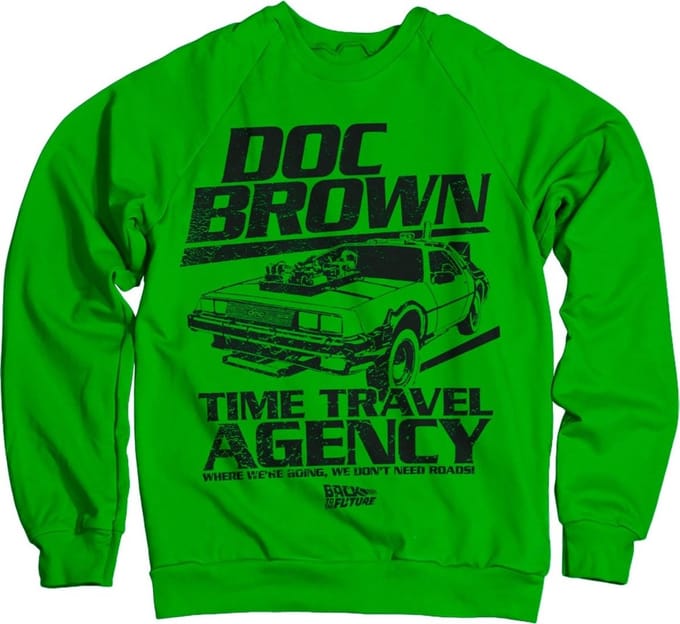 Back to the Future Doc Brown Time Travel Agency-sweatshirt, groen