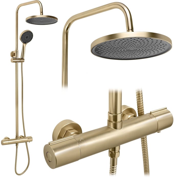 Rea - Avanti - Doucheset - Geborsteld Goud - 31X15X124Cm