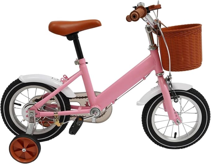 Kinderfiets - Meisjesfiets - Rijtraining - Driehoekige structuur - 12 inch - Roze