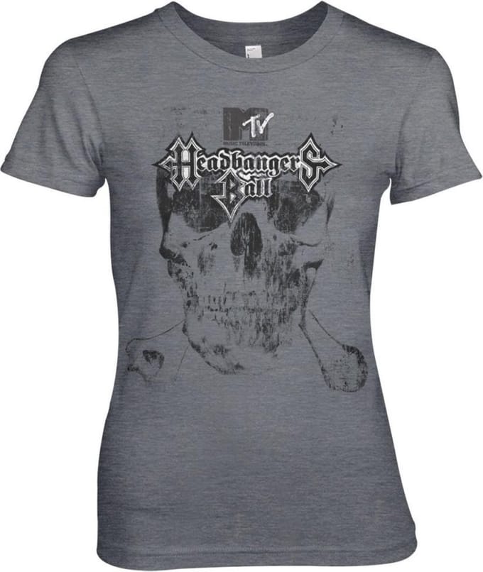 MTV Dames Tshirt -L- Headbangers Ball Grijs