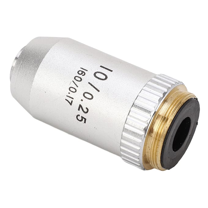 Objectif achromatique 10X Laiton Chromé Interface RMS Objectif de microscope