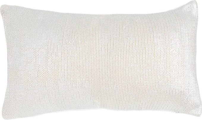 Fine Knit off-white silver foi Cushion 30 x 50 cm