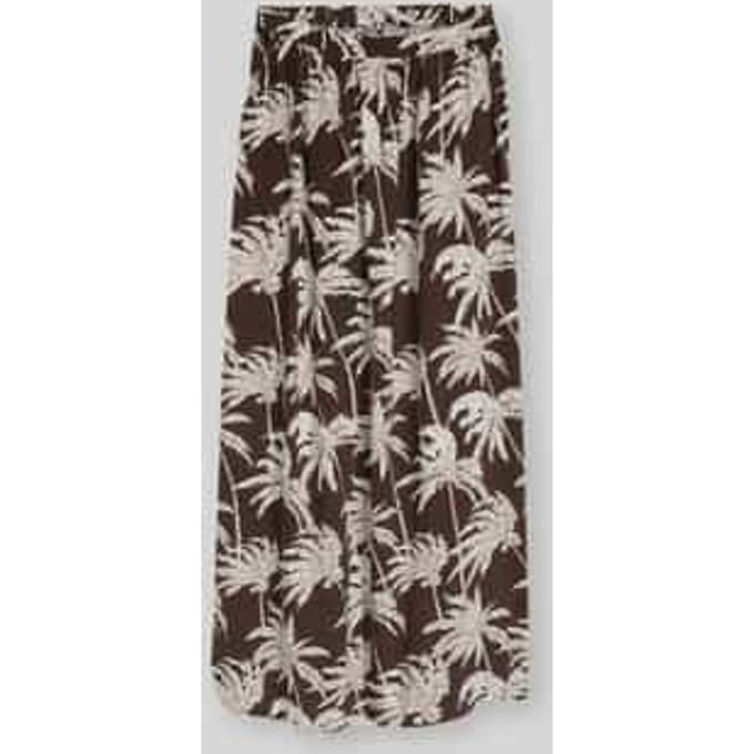 Tom Tailor Denim - Maxirok van viscose - Maat S - brown palmtree print