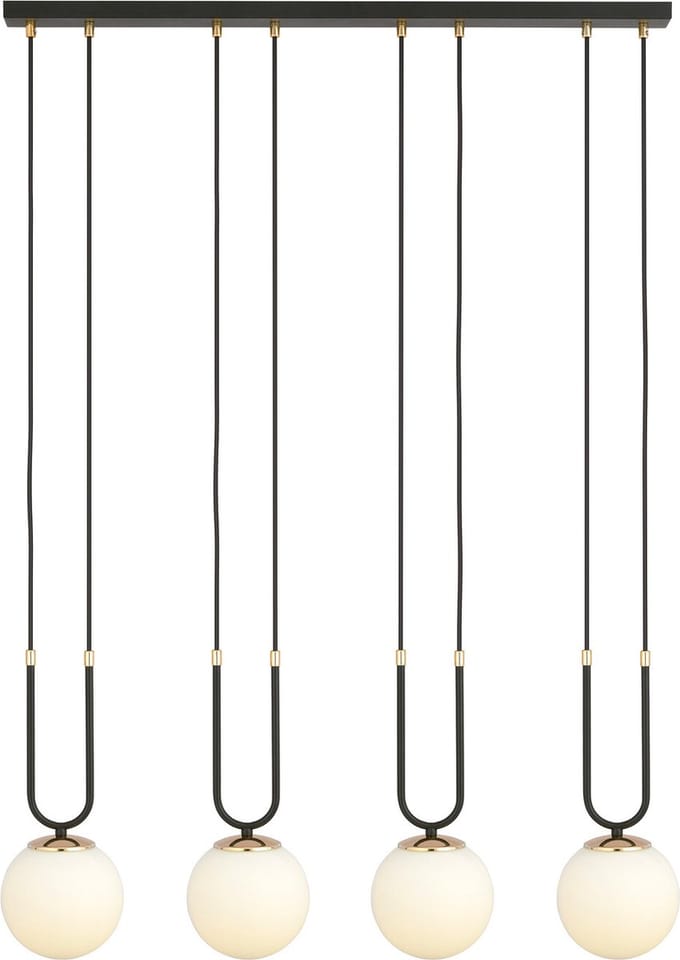 Ledl GLAM 4 Hanglamp Zwart / Opaal
