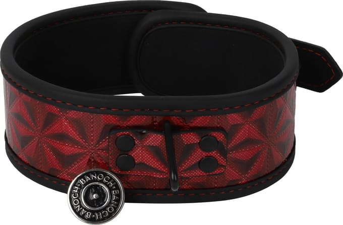 Banoch - collar Geometric red - halsband patroon - rood - bdsm