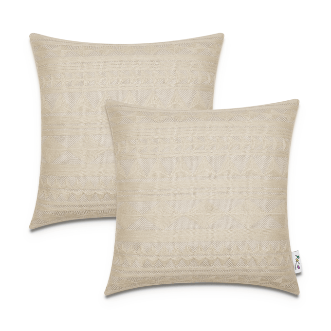 Kussensloop Chino crème 45x45 cm, 2 stuks