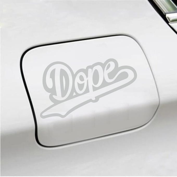 Bumpersticker - Dope - 10 X 18 - Licht Grijs
