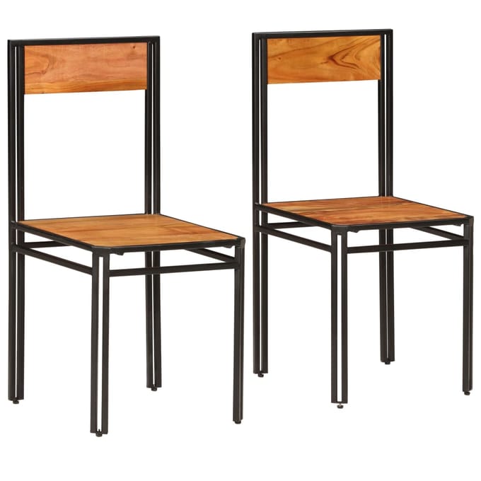 vidaXL Chaises à manger lot de 2 bois d'acacia solide