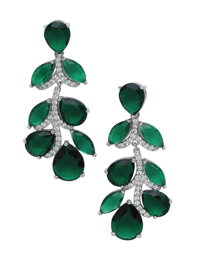 AVANT-GARDE PARIS Oorbellen - Statement - Elegante - Rhodium Plated - Blad Cluster - 5 cm