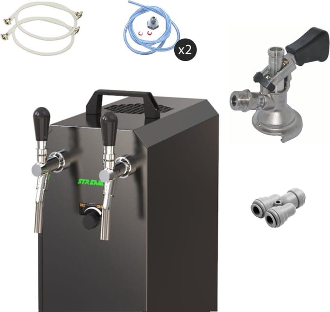 Complete set - Biertap - STREAM 50K - 2-lijns, tot 55 liter/uur - met Fustkoppeling Type M