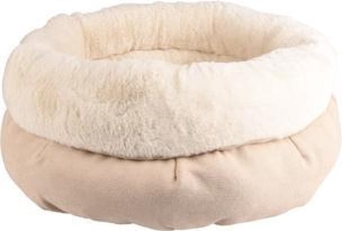 Mand huben rond beige dia. 45x23 cm Flamingo