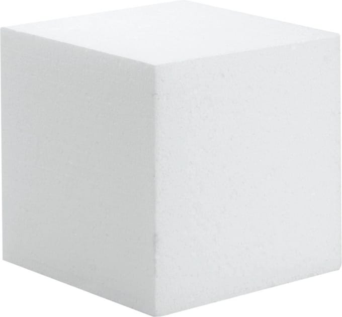 Hobby/knutsel piepschuim kubus blok - 15 x 15 cm - wit - figuren om te knutselen