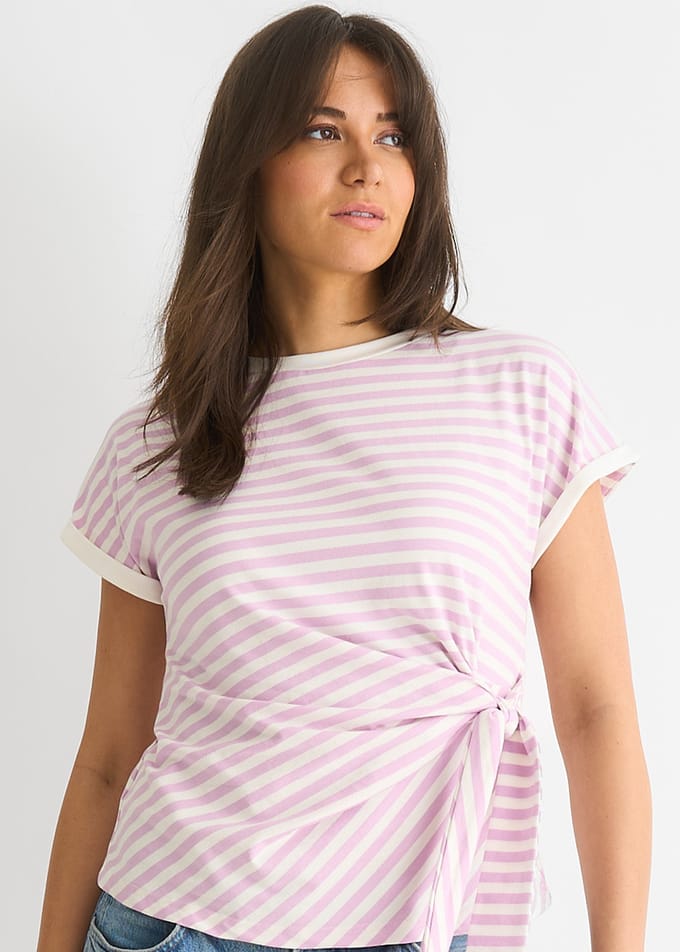Lila gestreepte top