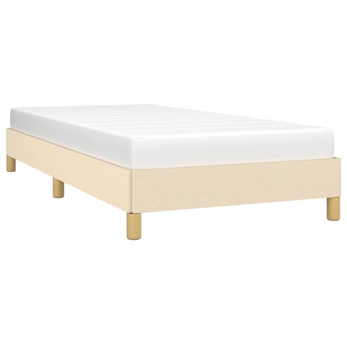 vidaXL - Bedframe - zonder - matras - 100x200 - cm - stof - crèmekleurig
