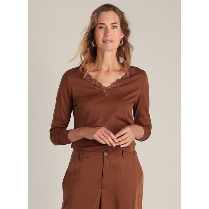 YEST Diliana Tops - Copper Brown - maat 34
