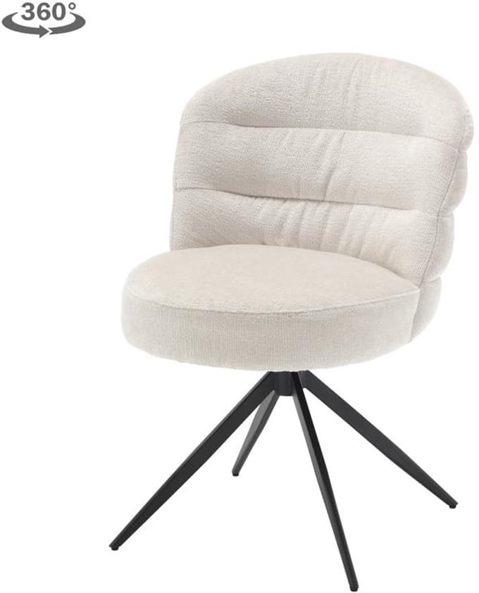 Tower Living Eetkamerstoel Carro - Wit Stof - 70x59x88cm