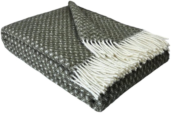WOOOL Plaid - NORD (Mosgroen) - 140x200cm - 100% Wol - 350gm/2