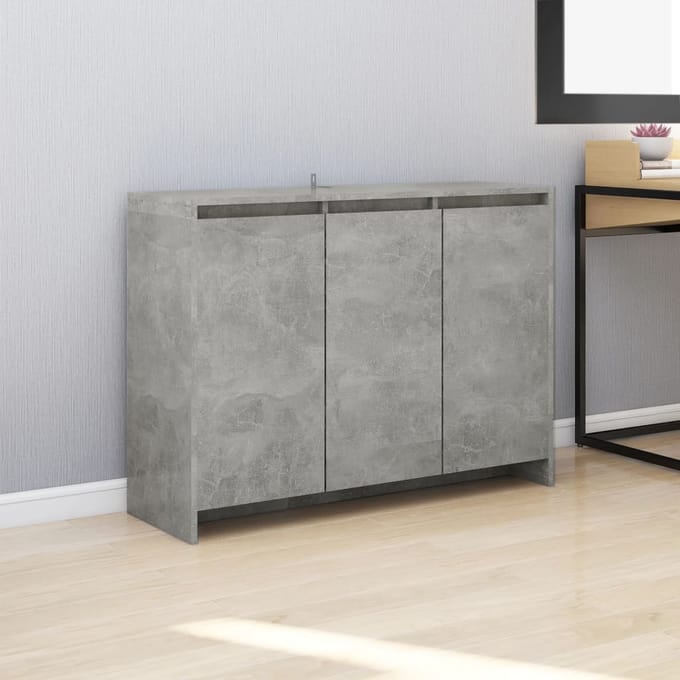 vidaXL - Dressoir - 102x33x75 - cm - bewerkt - hout - betongrijs