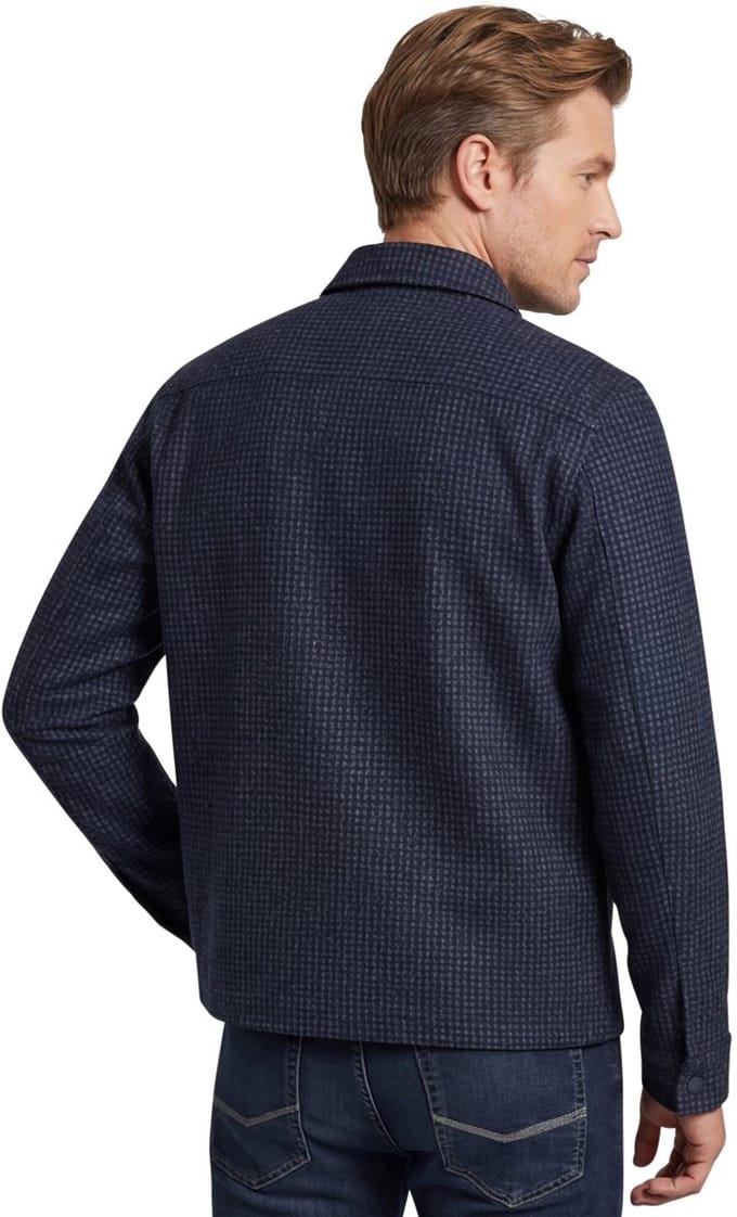 Overshirt Blue industry donkerblauw geprint