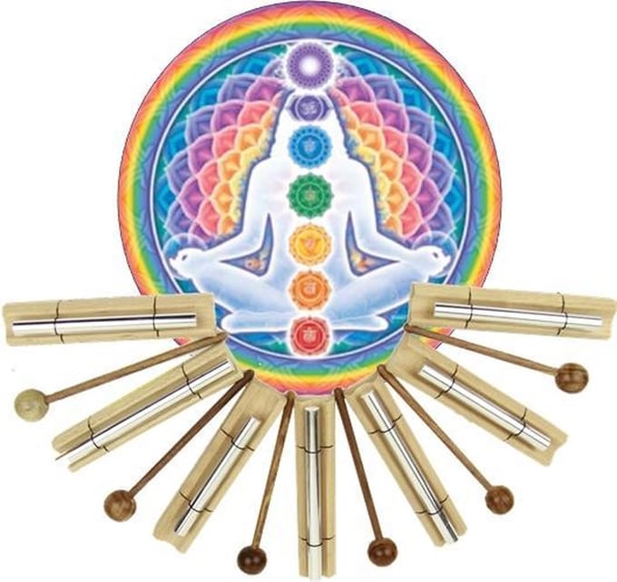 Klankstaven set Chakra Healing - Aluminium - Hout - 11.9-16.2 - S