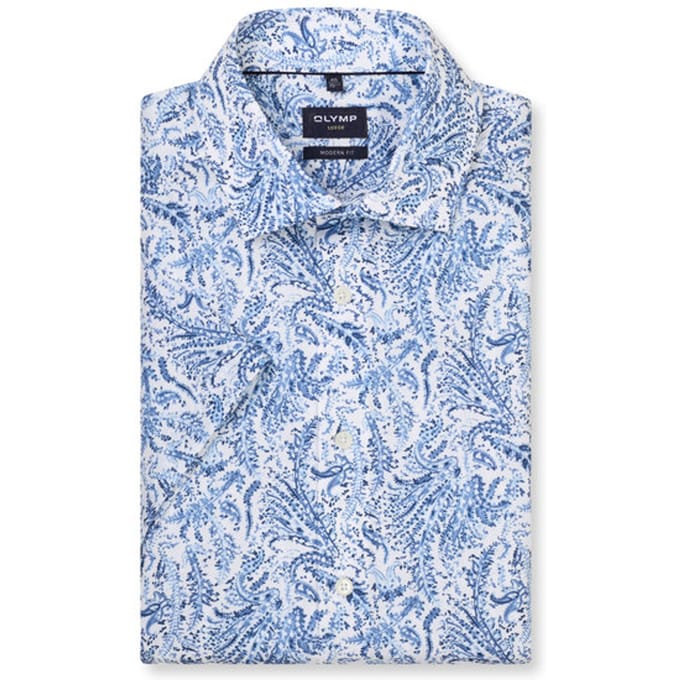 OLYMP Luxor Overhemd, Modern Fit, Global Kent, Bleu