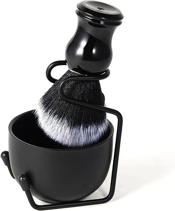 Complete Scheerset voor Mannen - Scheerkwasten, RVS Scheerkom, Scheerstandaard en Geschenkpakket voor een Perfecte Scheerervaring