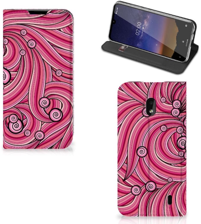 Nokia 2.2 Bookcase Swirl Pink