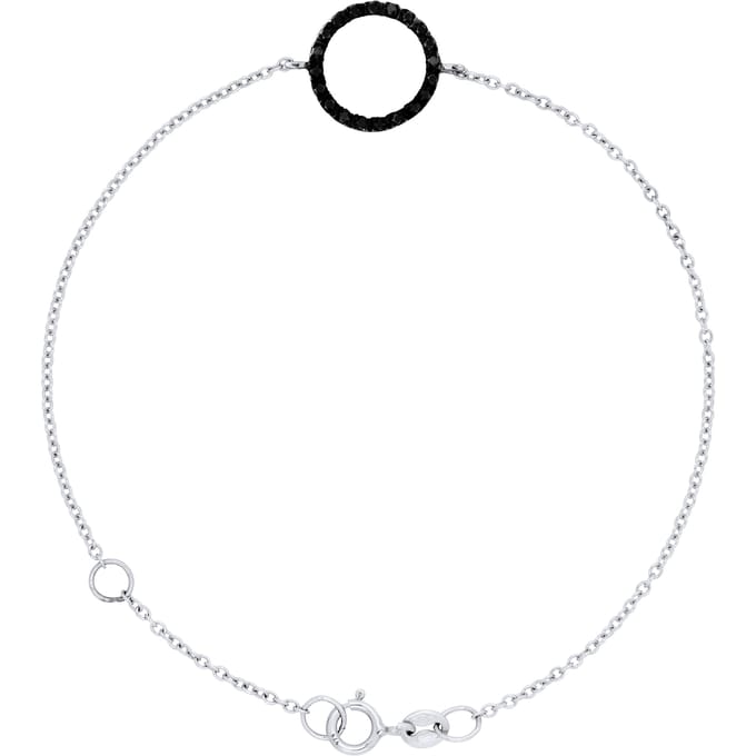 Zwarte cirkel Bracelet Black Diamonds 0,20 Cts White Gold