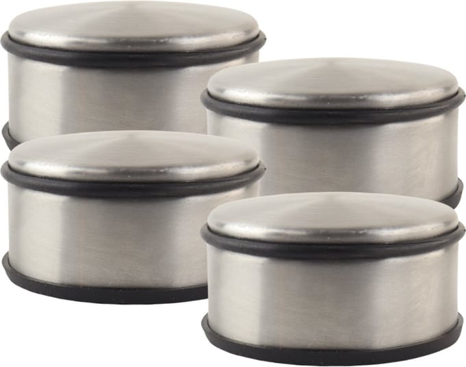 NORDIX Premium Deurstopper - Deurstoppers voor Binnen - Deurstop - Deurbuffer - Set van 4 Stuks - 11x6cm - RVS - ACERO