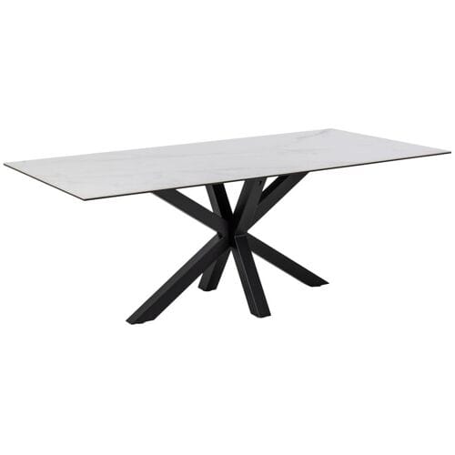 Eettafel Axel Rechthoek Keramiek Wit 200cm - Giga Living