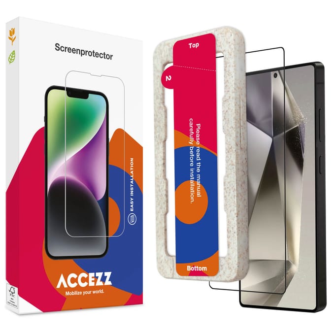 Accezz Screen Protector - Geschikt voor Samsung Galaxy S25 Ultra - Gehard Glas Full Cover Screenprotector met Bio Applicator