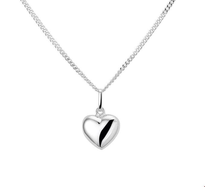 Zilveren Collier hanger hart 1 1020407