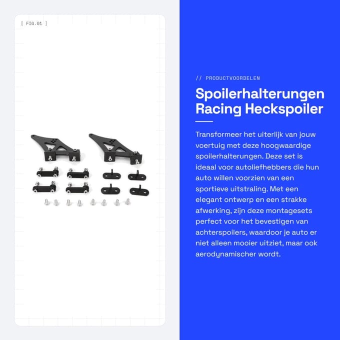 Dailygoods- Spoilerhalteringen 5" - Aluminiumlegering - Racing - Montagehoek - Elegant ontwerp - Verbeterd uiterlijk - Spoilerbeugels