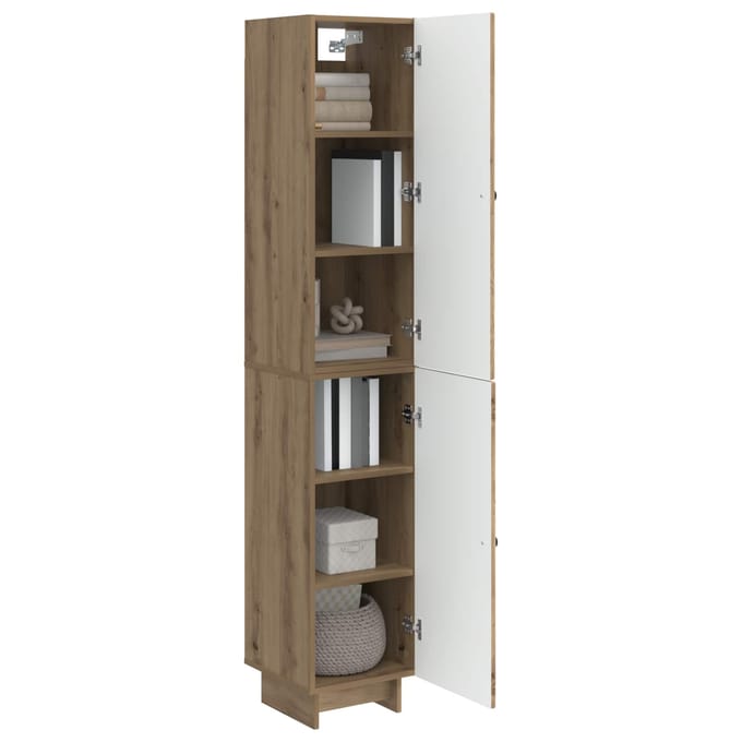vidaXL - Kast - Set - 2 - st - Artisanaal - eiken - Bewerkt - hout